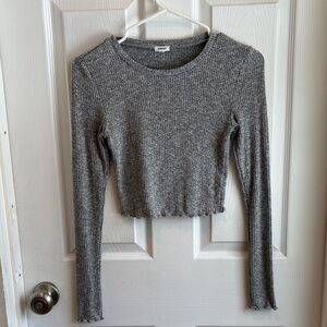 Garage Heather Gray Ribbed Crop Top